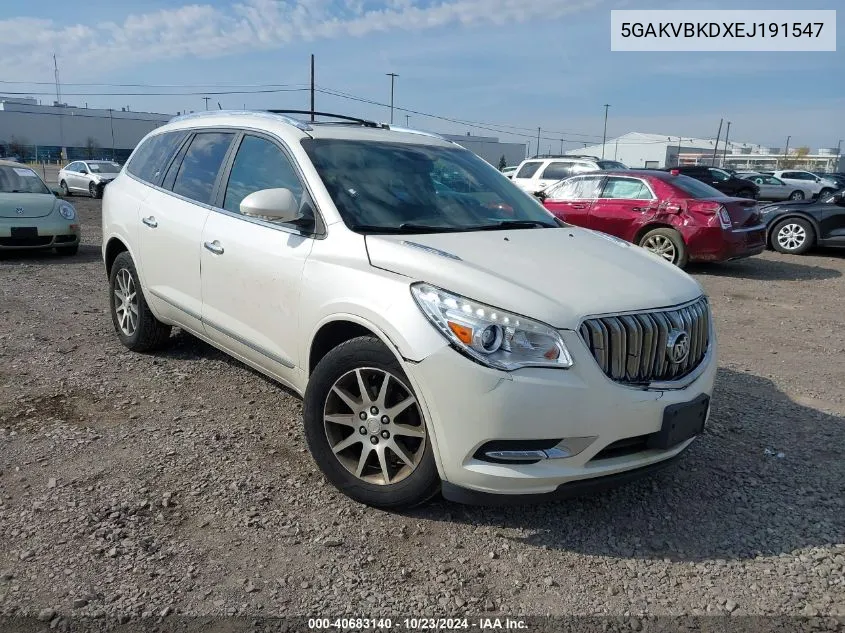 2014 Buick Enclave Leather VIN: 5GAKVBKDXEJ191547 Lot: 40683140