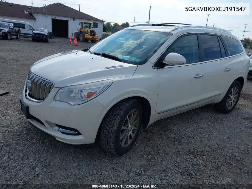 2014 Buick Enclave Leather VIN: 5GAKVBKDXEJ191547 Lot: 40683140