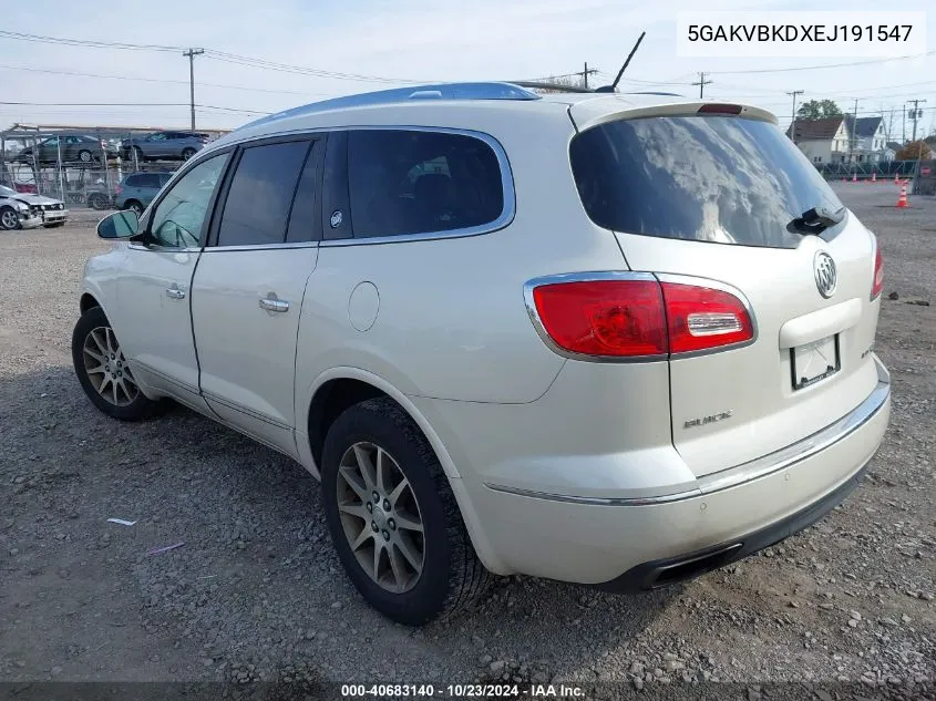 2014 Buick Enclave Leather VIN: 5GAKVBKDXEJ191547 Lot: 40683140