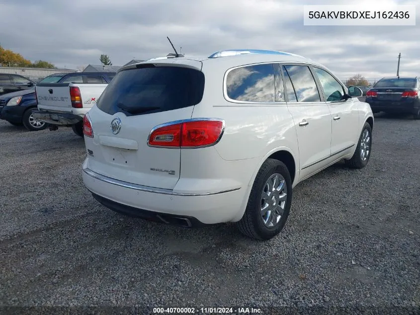 2014 Buick Enclave Leather VIN: 5GAKVBKDXEJ162436 Lot: 40700002