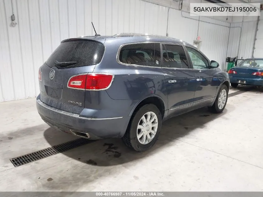 2014 Buick Enclave Leather VIN: 5GAKVBKD7EJ195006 Lot: 40766987