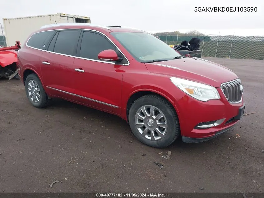 2014 Buick Enclave Leather VIN: 5GAKVBKD0EJ103590 Lot: 40777182