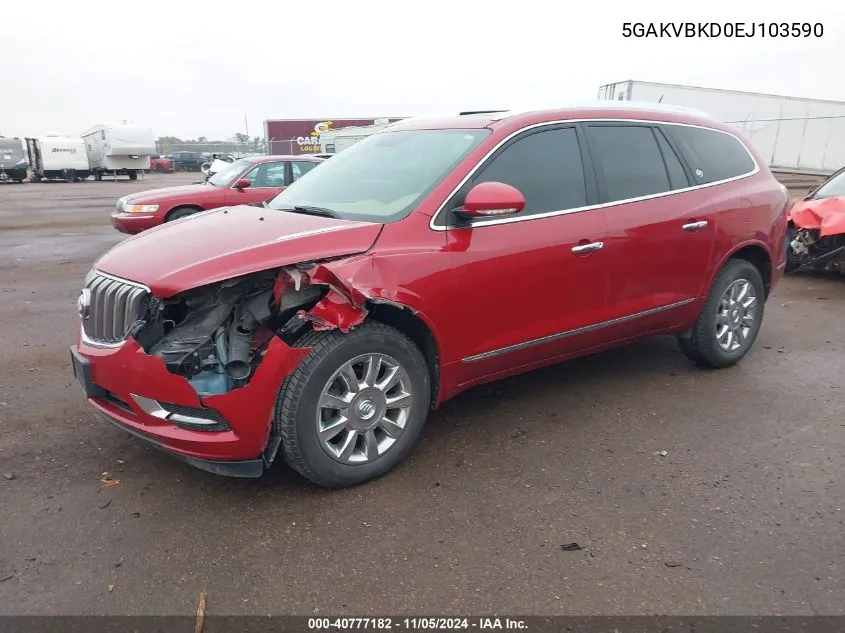 2014 Buick Enclave Leather VIN: 5GAKVBKD0EJ103590 Lot: 40777182