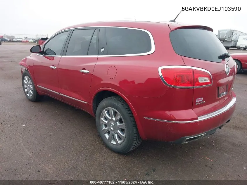 2014 Buick Enclave Leather VIN: 5GAKVBKD0EJ103590 Lot: 40777182