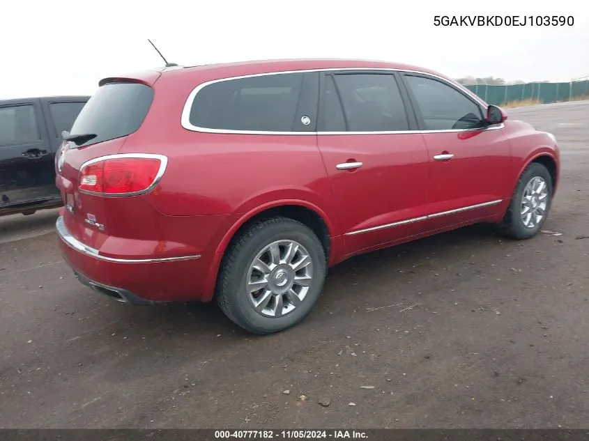 2014 Buick Enclave Leather VIN: 5GAKVBKD0EJ103590 Lot: 40777182