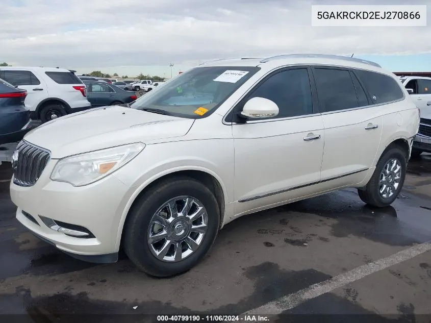 2014 Buick Enclave Premium VIN: 5GAKRCKD2EJ270866 Lot: 40799190