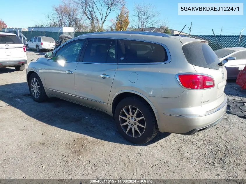 2014 Buick Enclave Leather VIN: 5GAKVBKDXEJ122471 Lot: 40811315