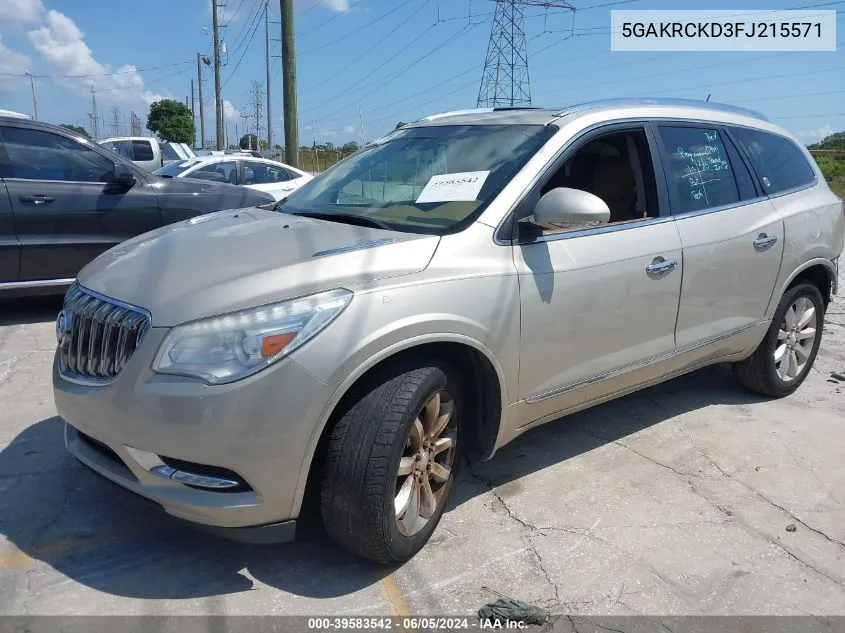 2015 Buick Enclave Premium VIN: 5GAKRCKD3FJ215571 Lot: 40280585