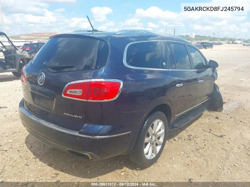 2015 Buick Enclave Premium VIN: 5GAKRCKD8FJ245794 Lot: 39631012