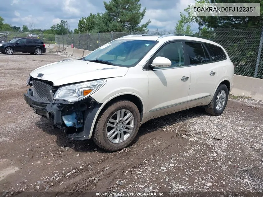 5GAKRAKD0FJ122351 2015 Buick Enclave Convenience