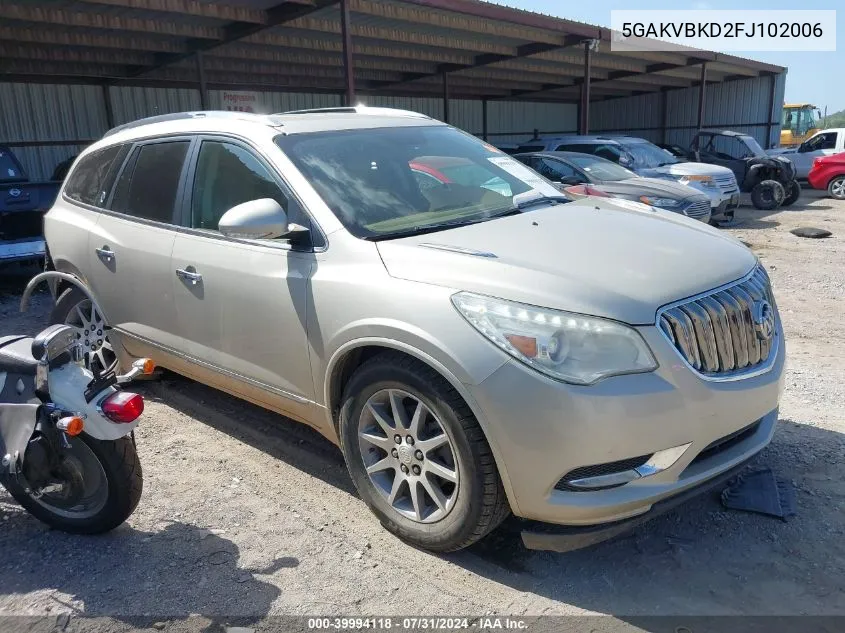 2015 Buick Enclave Leather VIN: 5GAKVBKD2FJ102006 Lot: 39994118