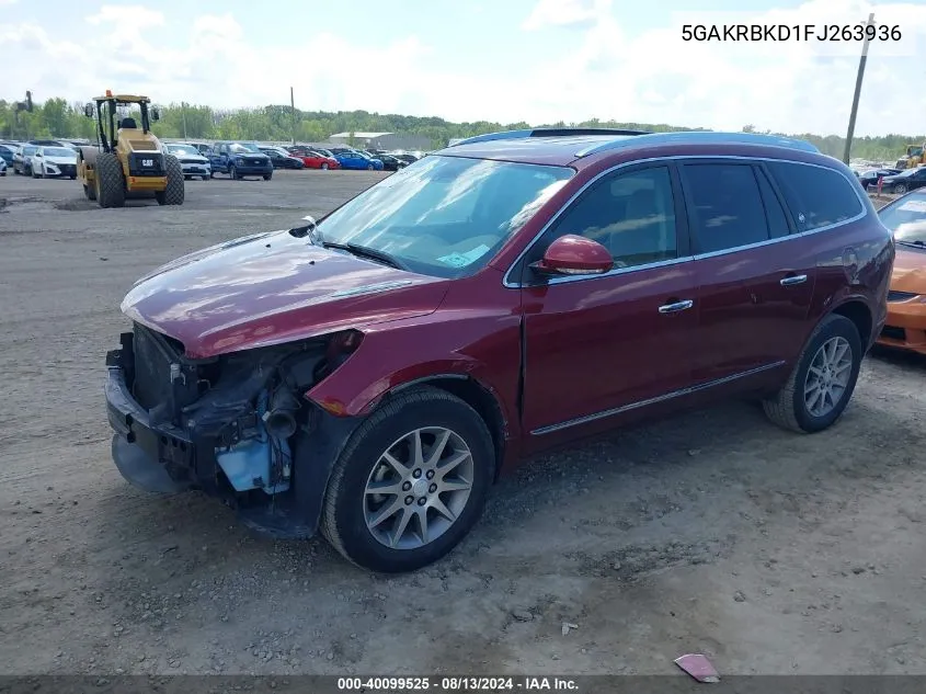 2015 Buick Enclave Leather VIN: 5GAKRBKD1FJ263936 Lot: 40099525