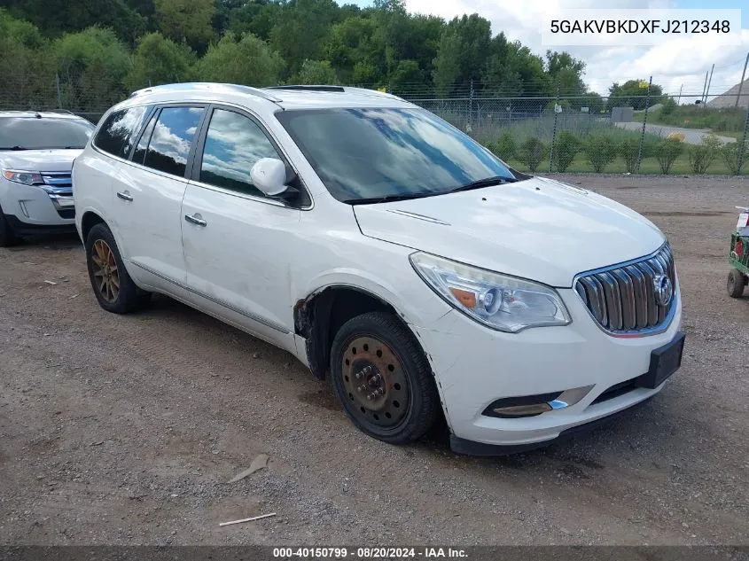 2015 Buick Enclave VIN: 5GAKVBKDXFJ212348 Lot: 40150799