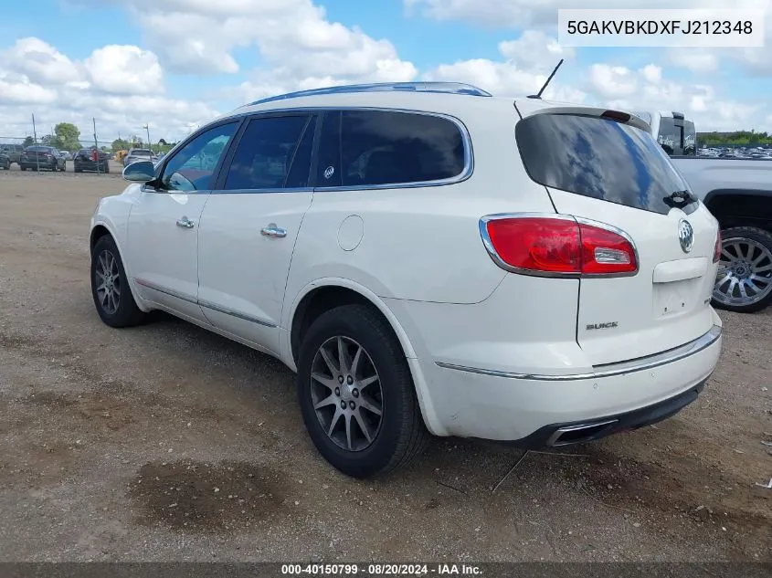 2015 Buick Enclave VIN: 5GAKVBKDXFJ212348 Lot: 40150799