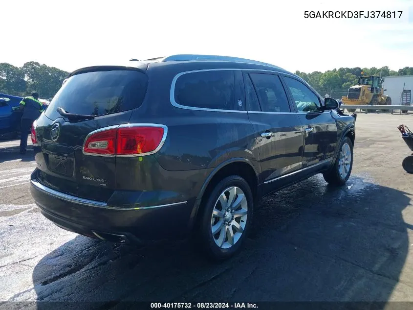 2015 Buick Enclave Premium VIN: 5GAKRCKD3FJ374817 Lot: 40175732