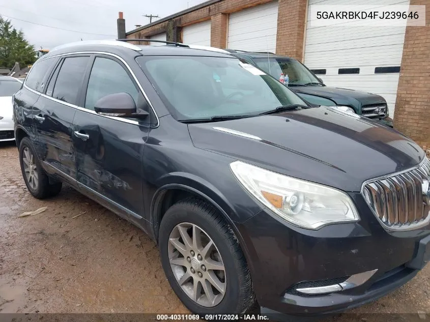 2015 Buick Enclave Leather VIN: 5GAKRBKD4FJ239646 Lot: 40311069