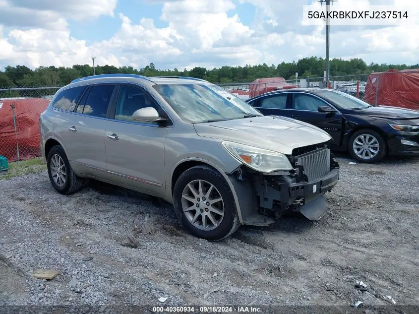 5GAKRBKDXFJ237514 2015 Buick Enclave Leather