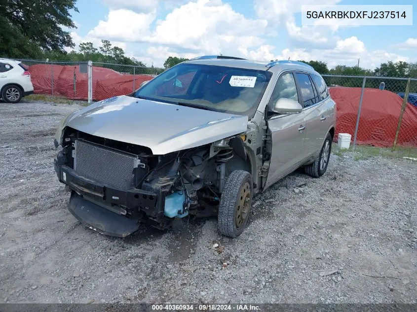 5GAKRBKDXFJ237514 2015 Buick Enclave Leather