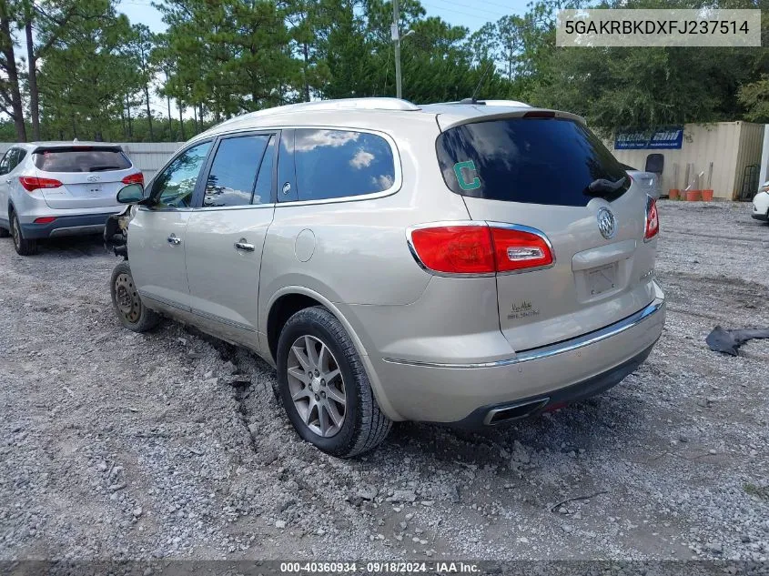 2015 Buick Enclave Leather VIN: 5GAKRBKDXFJ237514 Lot: 40360934