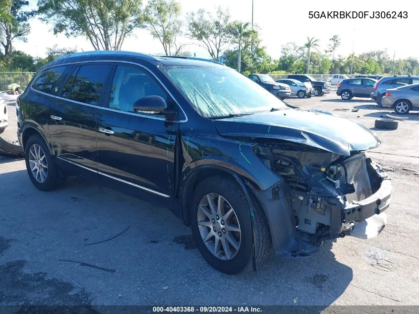 2015 Buick Enclave Leather VIN: 5GAKRBKD0FJ306243 Lot: 40403368