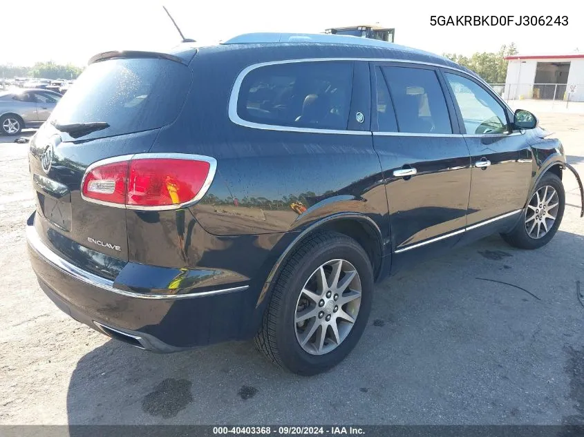 5GAKRBKD0FJ306243 2015 Buick Enclave Leather