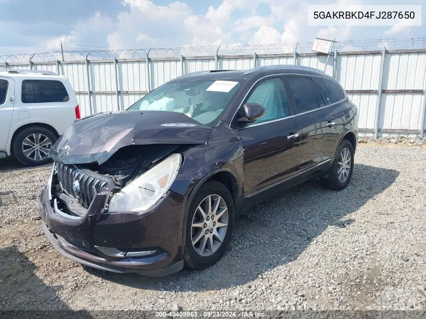 2015 Buick Enclave Leather VIN: 5GAKRBKD4FJ287650 Lot: 40409963