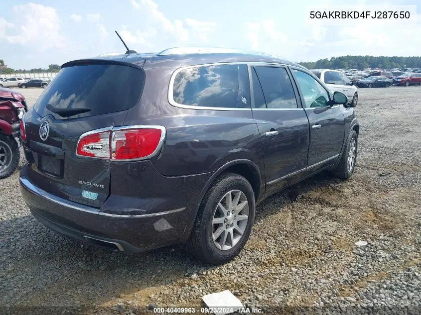 5GAKRBKD4FJ287650 2015 Buick Enclave Leather