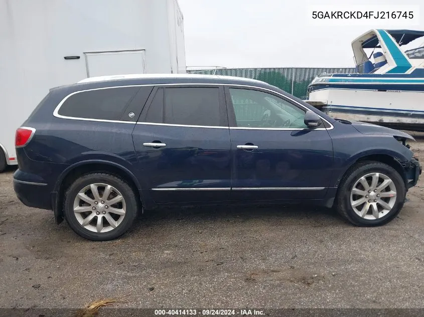 2015 Buick Enclave Premium VIN: 5GAKRCKD4FJ216745 Lot: 40414133