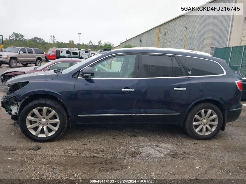 2015 Buick Enclave Premium VIN: 5GAKRCKD4FJ216745 Lot: 40414133