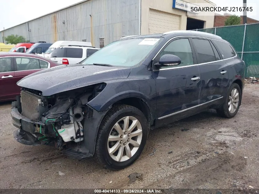 2015 Buick Enclave Premium VIN: 5GAKRCKD4FJ216745 Lot: 40414133