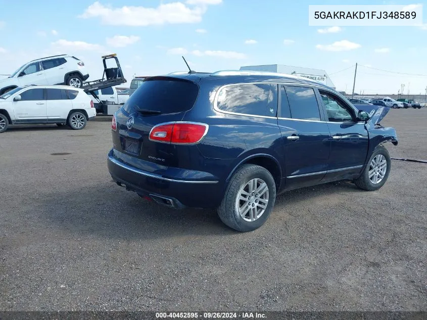 2015 Buick Enclave Convenience VIN: 5GAKRAKD1FJ348589 Lot: 40452595