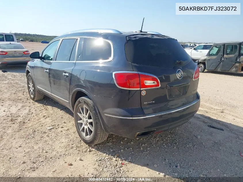 2015 Buick Enclave Leather VIN: 5GAKRBKD7FJ323072 Lot: 40472482