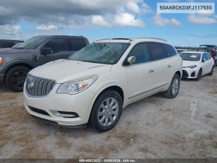 2015 Buick Enclave VIN: 5GAKRCKD3FJ117530 Lot: 40523532