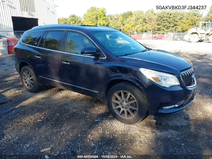 2015 Buick Enclave Leather VIN: 5GAKVBKD3FJ344237 Lot: 40558456