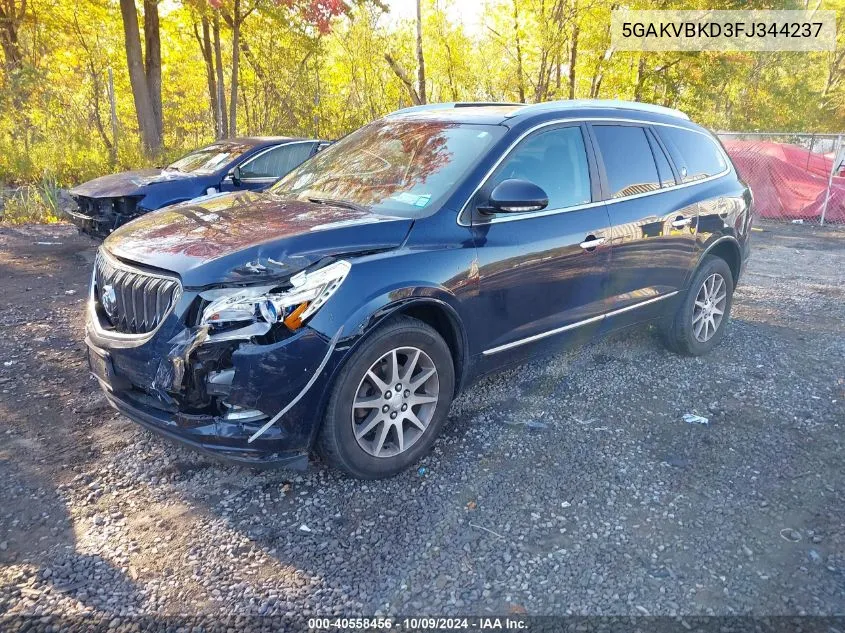 2015 Buick Enclave Leather VIN: 5GAKVBKD3FJ344237 Lot: 40558456