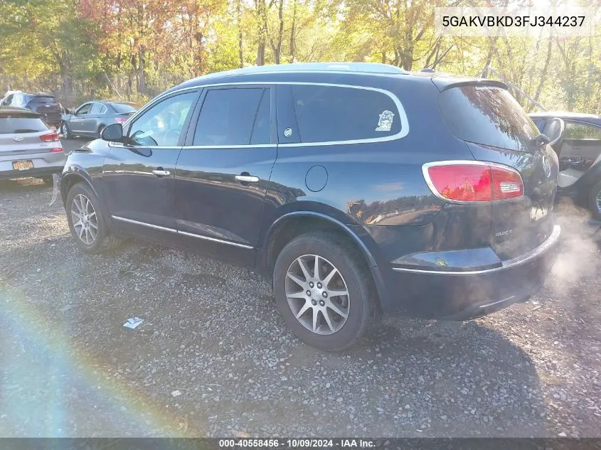 2015 Buick Enclave Leather VIN: 5GAKVBKD3FJ344237 Lot: 40558456