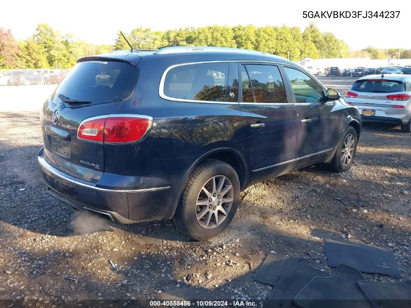 2015 Buick Enclave Leather VIN: 5GAKVBKD3FJ344237 Lot: 40558456