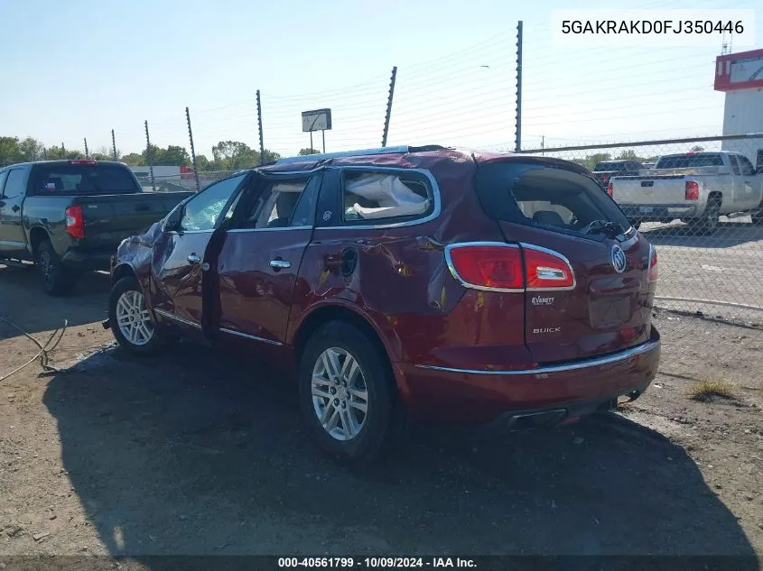 2015 Buick Enclave Convenience VIN: 5GAKRAKD0FJ350446 Lot: 40561799