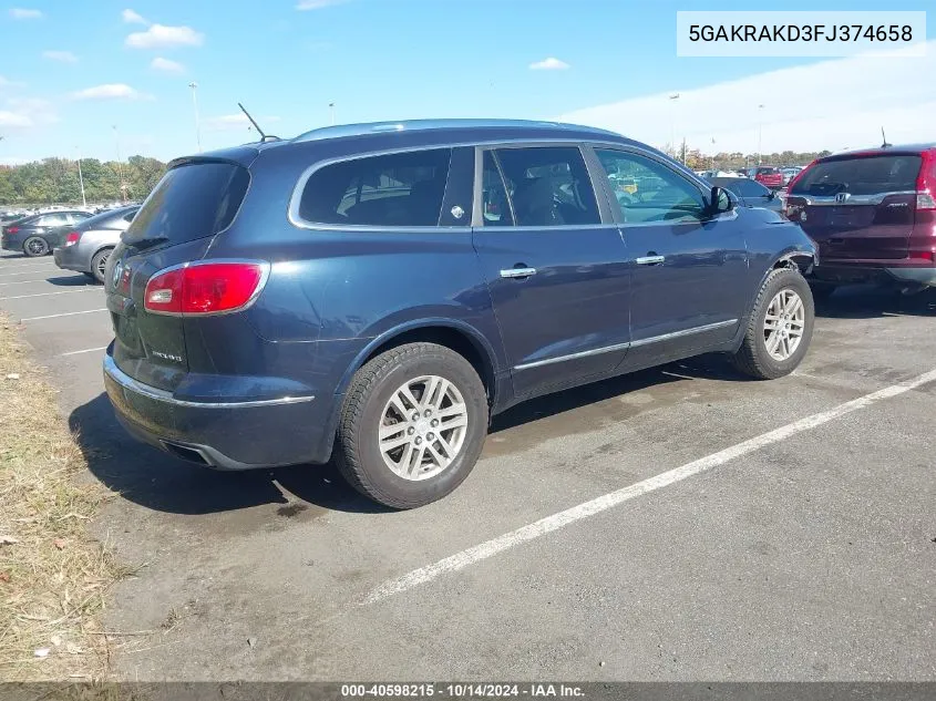 2015 Buick Enclave Convenience VIN: 5GAKRAKD3FJ374658 Lot: 40598215