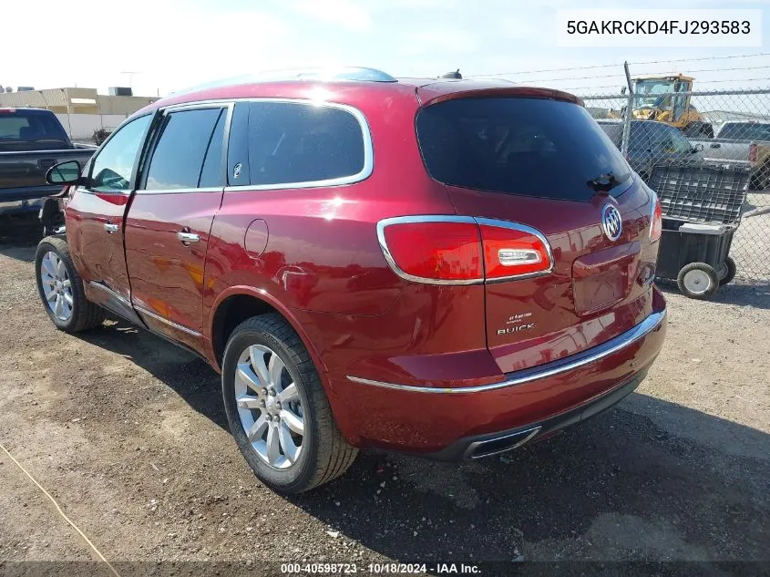 2015 Buick Enclave Premium VIN: 5GAKRCKD4FJ293583 Lot: 40598723