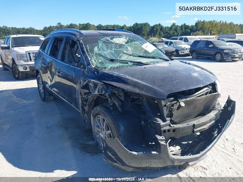 2015 Buick Enclave Leather VIN: 5GAKRBKD2FJ331516 Lot: 40615653