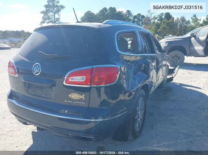 2015 Buick Enclave Leather VIN: 5GAKRBKD2FJ331516 Lot: 40615653