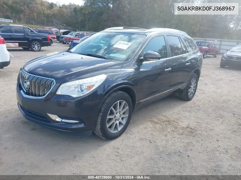 2015 Buick Enclave Leather VIN: 5GAKRBKD0FJ368967 Lot: 40729980