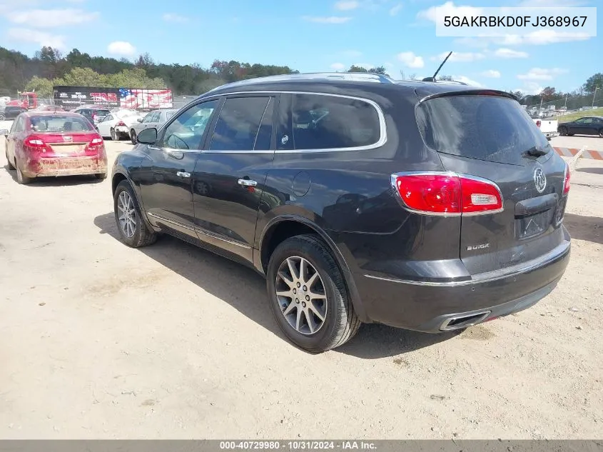 2015 Buick Enclave Leather VIN: 5GAKRBKD0FJ368967 Lot: 40729980