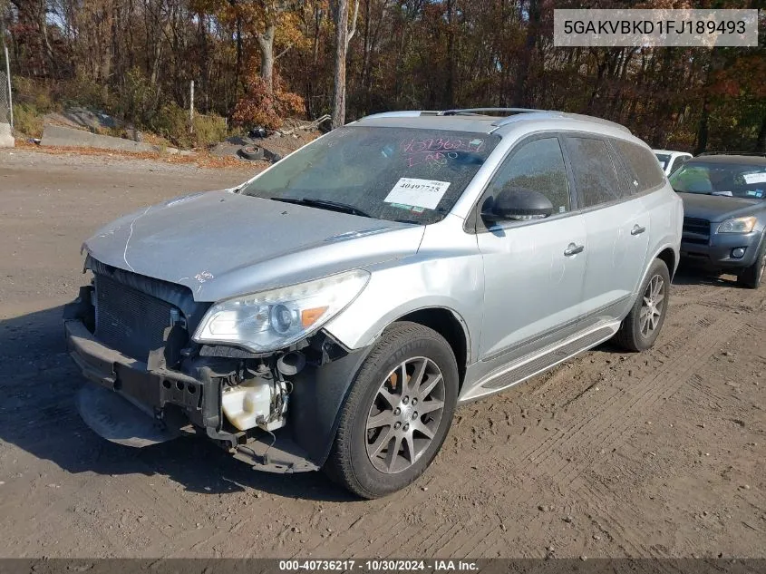 2015 Buick Enclave Leather VIN: 5GAKVBKD1FJ189493 Lot: 40736217