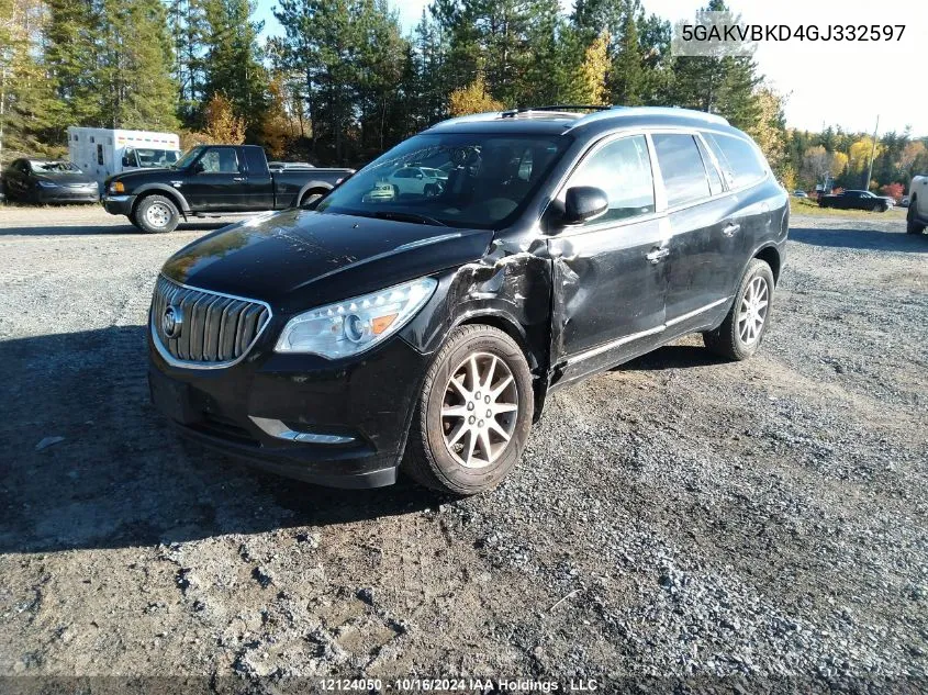 2016 Buick Enclave VIN: 5GAKVBKD4GJ332597 Lot: 12124050