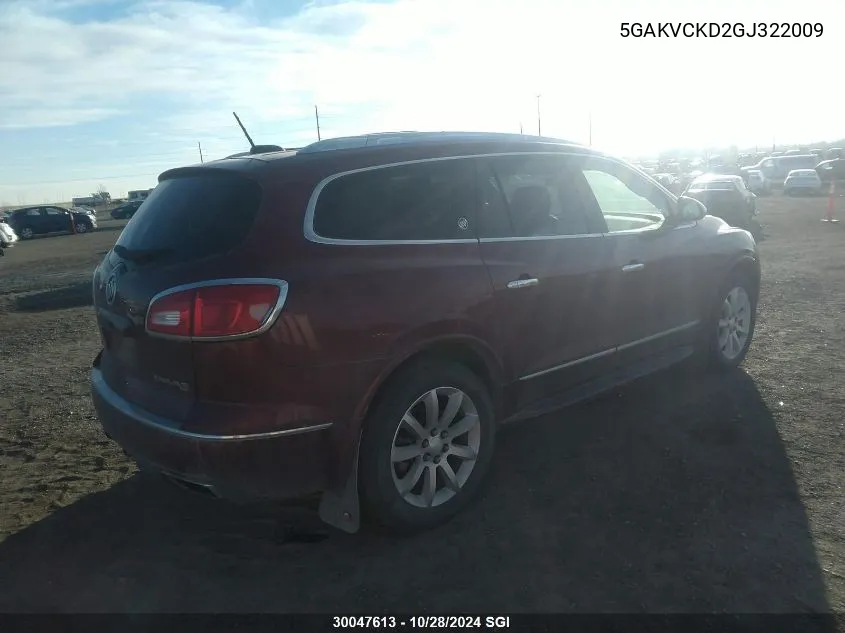 2016 Buick Enclave VIN: 5GAKVCKD2GJ322009 Lot: 30047613