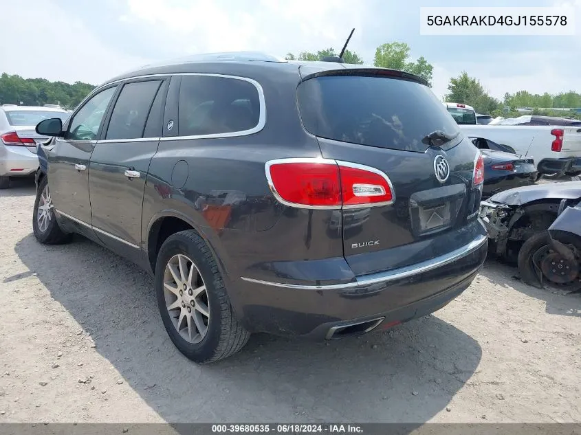 2016 Buick Enclave Convenience VIN: 5GAKRAKD4GJ155578 Lot: 39680535