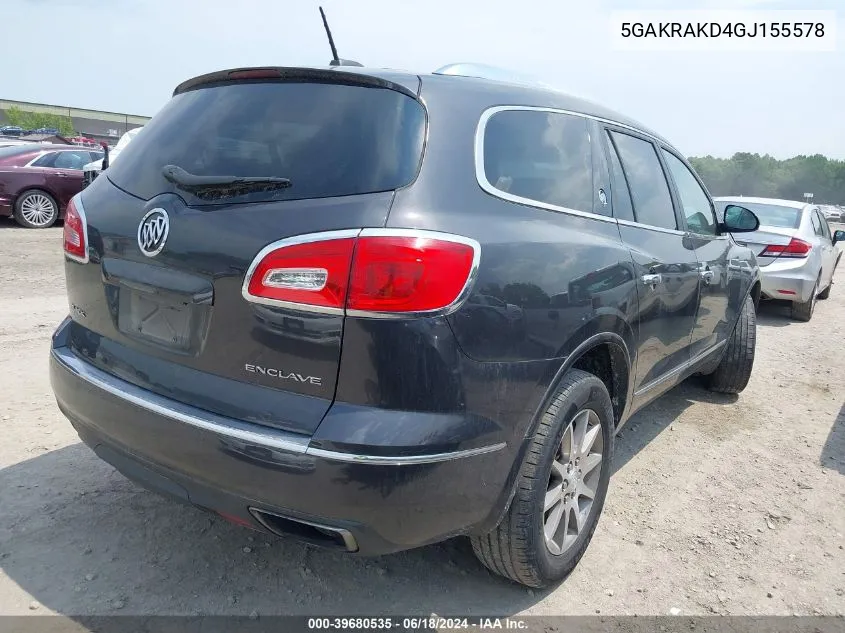 2016 Buick Enclave Convenience VIN: 5GAKRAKD4GJ155578 Lot: 39680535