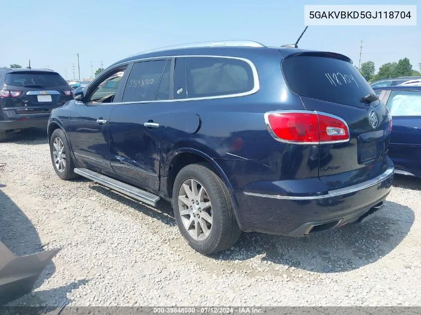 2016 Buick Enclave Leather VIN: 5GAKVBKD5GJ118704 Lot: 39848500